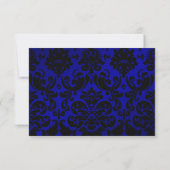 Carte de réponse en damas bleu cobalt et noir (Dos)
