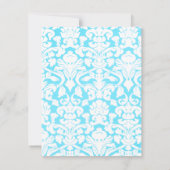 Carte de réponse en damas bleu et blanc (Dos)
