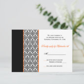 Carte de réponse en damas noir blanc orange (Debout devant)