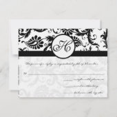 Carte de réponse en Damas noir - Texte côté mat (Dos)