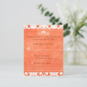 Carte de réponse en damas orange et blanc (Debout devant)