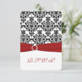 Carte de réponse en damas rouge, blanc et noir 2 (Debout devant)