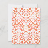 Carte de réponse en damassé orange et blanc (Dos)