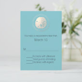 Carte de réponse en dollars de sable turquoise et  (Debout devant)