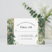 Carte de réponse en feuille de eucalyptus de chais (Debout devant)