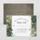 Carte de réponse en feuille de eucalyptus de chais (Devant / Derrière)
