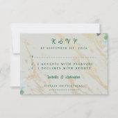 Carte de réponse en marbre de eucalyptus vert saug (Devant)