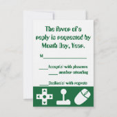 Carte de réponse en mode multijoueur en vert (Dos)
