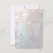 Carte de réponse en perle et fleurs ornées rose (Dos)