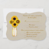 Carte de réponse en pot Mason jaune rustique en ju (Devant)