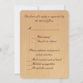 Carte de réponse en pots Mason jaune rustique de c (Dos)