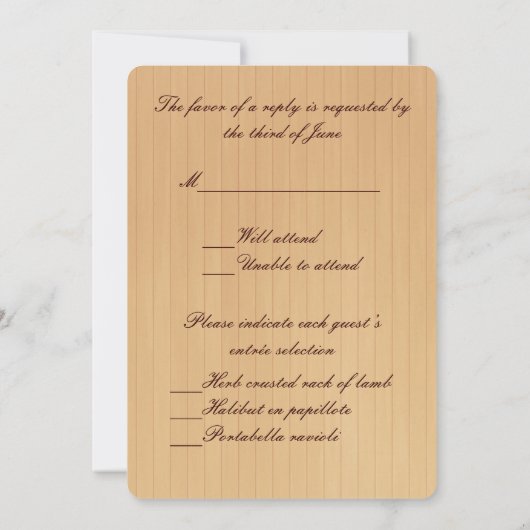 Carte de réponse en pots Mason jaune rustique de c (Dos)