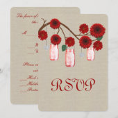 Carte de réponse en pots Mason Rouge Rustique Burl (Devant / Derrière)