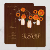 Carte de réponse en pots Mason rustique orange de  (Devant / Derrière)