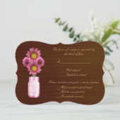 Carte de réponse en pots Mason Rustique Rose de Ca (Debout devant)