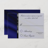 Carte de réponse en soie bleue (Devant / Derrière)