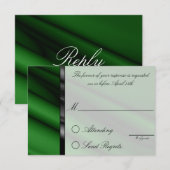 Carte de réponse en soie verte (Devant / Derrière)