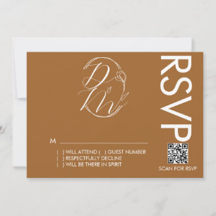 Carte de réponse en terre cuite avec logo floral d