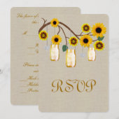 Carte de réponse en toile de jute rustique jaune M (Devant / Derrière)