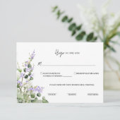 Carte de réponse en vert sauge eucalyptus avec flo (Debout devant)