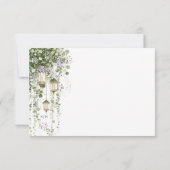 Carte de réponse en vert sauge eucalyptus avec flo (Dos)