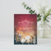 Carte de réponse Enchanted Red Night Sky Stars & F (Debout devant)