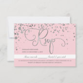 Carte de réponse espagnole Silver Pink Mis Quince (Devant)