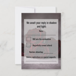 Carte de réponse et détails de mariage gothique