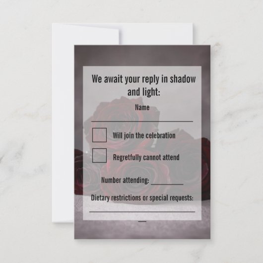 Carte de réponse et détails de mariage gothique | (Devant)