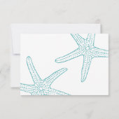 Carte de réponse Étoile de mer turquoise (Dos)