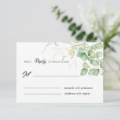 Carte de réponse Eucalyptus Modern Greenery (Debout devant)