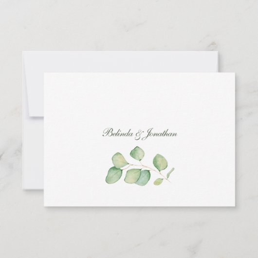 Carte de réponse Eucalyptus Modern Greenery (Dos)