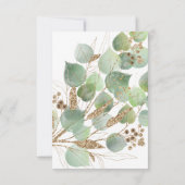 CARTE DE RÉPONSE EUCALYPTUS OR BLANC 2 (Dos)