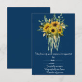 Carte de réponse Eucalyptus Tournesol Marine (Devant / Derrière)