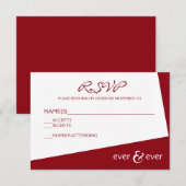 Carte de réponse Ever & Ever Burgundy Angle (Devant / Derrière)