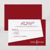Carte de réponse Ever & Ever Burgundy Angle (Devant / Derrière)