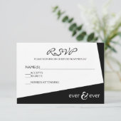 Carte de réponse - Ever & Ever Noir & Blanc Angle (Debout devant)