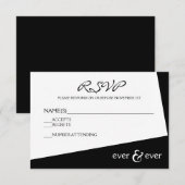 Carte de réponse - Ever & Ever Noir & Blanc Angle (Devant / Derrière)