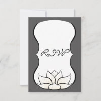 Carte de réponse Exquis Lotus en étain et blanc