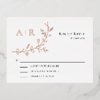 Carte de réponse Faire-part de mariage Gold Foil R