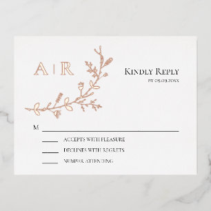 Carte de réponse Faire-part de mariage Gold Foil R
