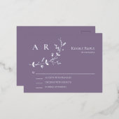 Carte de réponse Faire-part de mariage RSVP Silver (Recto/Verso)