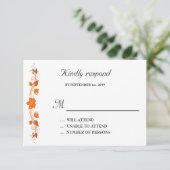 Carte de réponse faire-part de mariage, thème Feui (Debout devant)