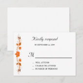 Carte de réponse faire-part de mariage, thème Feui (Devant / Derrière)