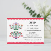 Carte de réponse fête mexicaine imprimée rouge RSV (Debout devant)