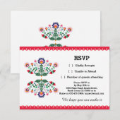 Carte de réponse fête mexicaine imprimée rouge RSV (Devant / Derrière)