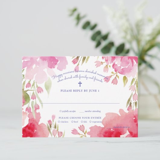 Carte de réponse Feuillage Bénit (Debout devant)