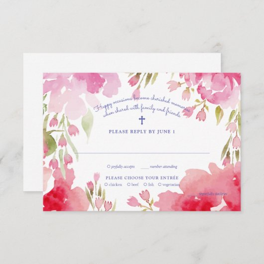 Carte de réponse Feuillage Bénit (Devant / Derrière)