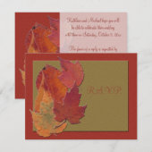 Carte de réponse Feuilles d'automne (Devant / Derrière)