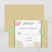 Carte de réponse - Feuilles d'automne translucides (Devant / Derrière)
